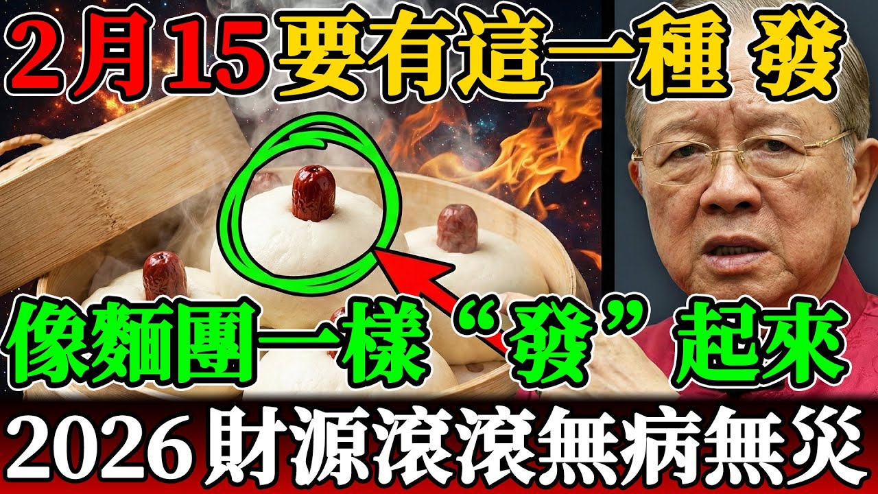 2月15日臘月二十八，家裡一定要有這一種“發”的東西！曾仕強：像麵團一樣“發”起來，2026財源滾滾！#曾仕強 #易經 #國學 #2026運勢 #臘月二十八 #把面發 #發面饅頭 #廚房風水