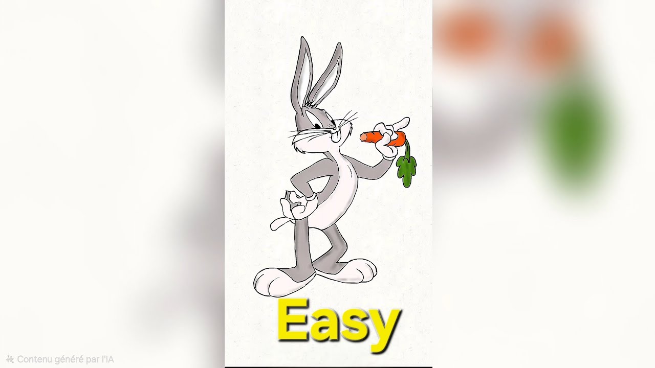 How to Draw Bugs Bunny Step by Step | Easy Cartoon Drawing #BugsBunny #CartoonDrawing #HowToDraw