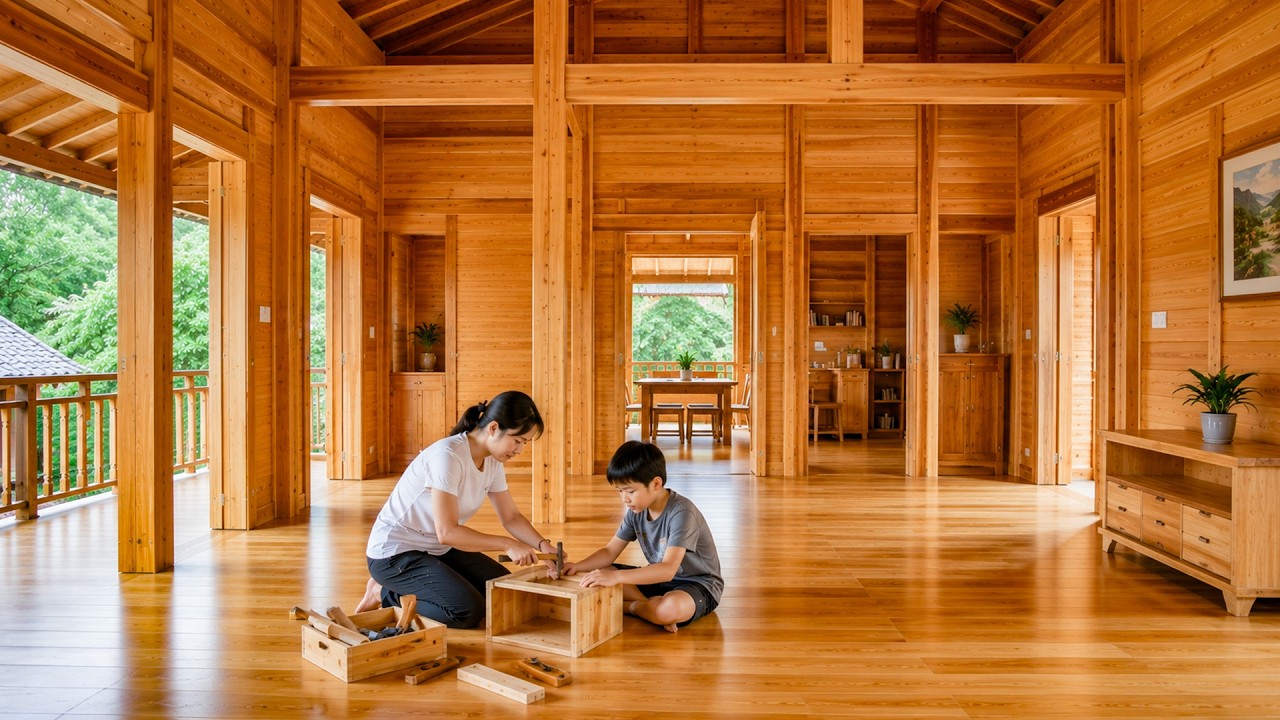 Talented woman & her son spent 180 days build wooden house in the mountains. | by@chucthihong1993