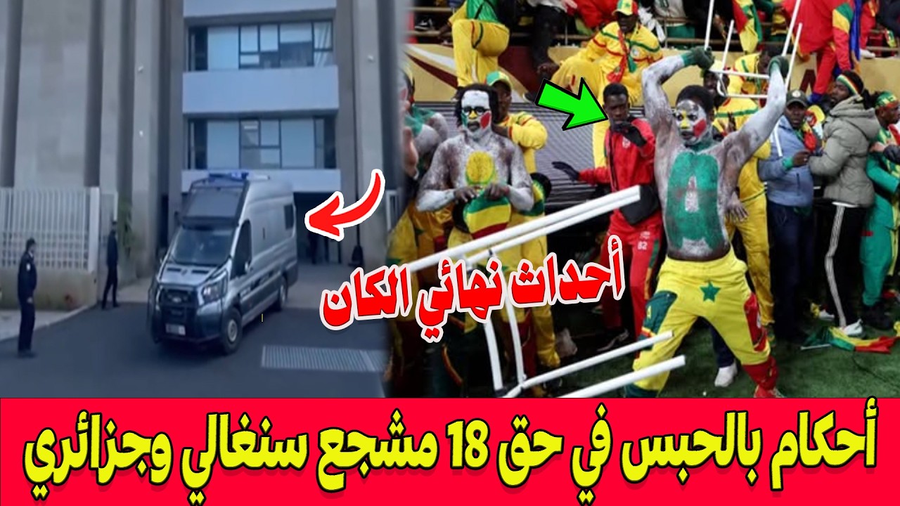 أحكام مخففة .. هذا ما قضت به المحكمة ضد مشجعيين سنغاليين وجزائري أبطال أحداث شغب نهائي الكان