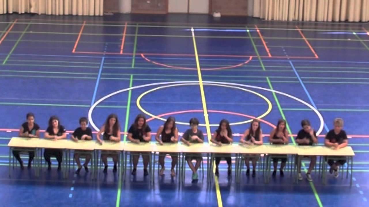 Percusión corporal sobre mesas. Fin de curso.
