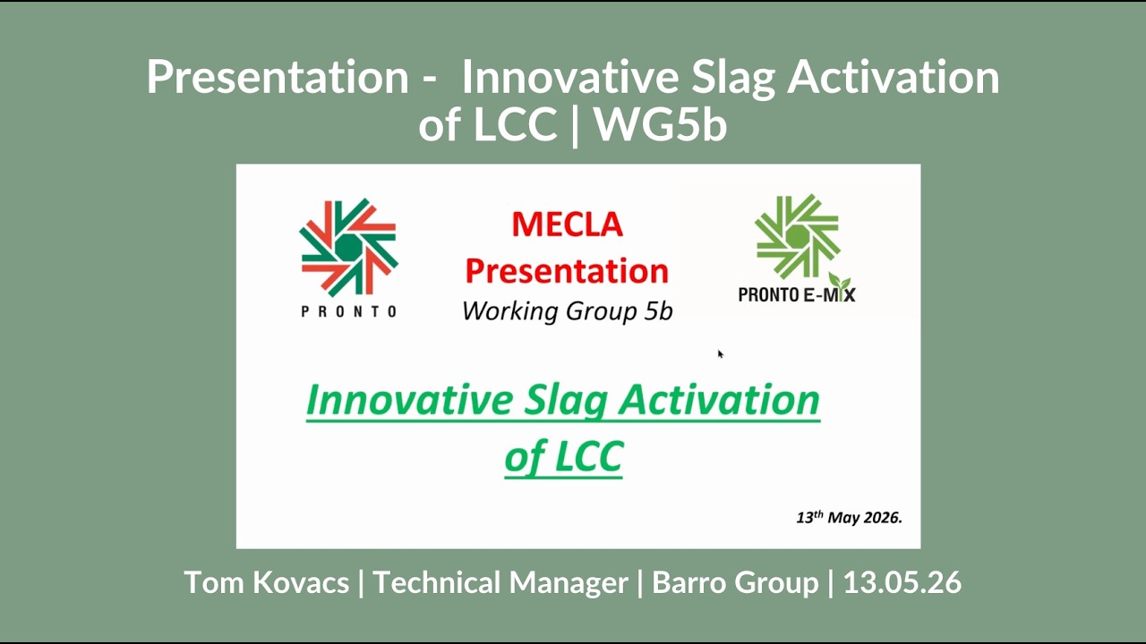 Innovative slag activation of LCC  | Tom Kovacs | WG5b
