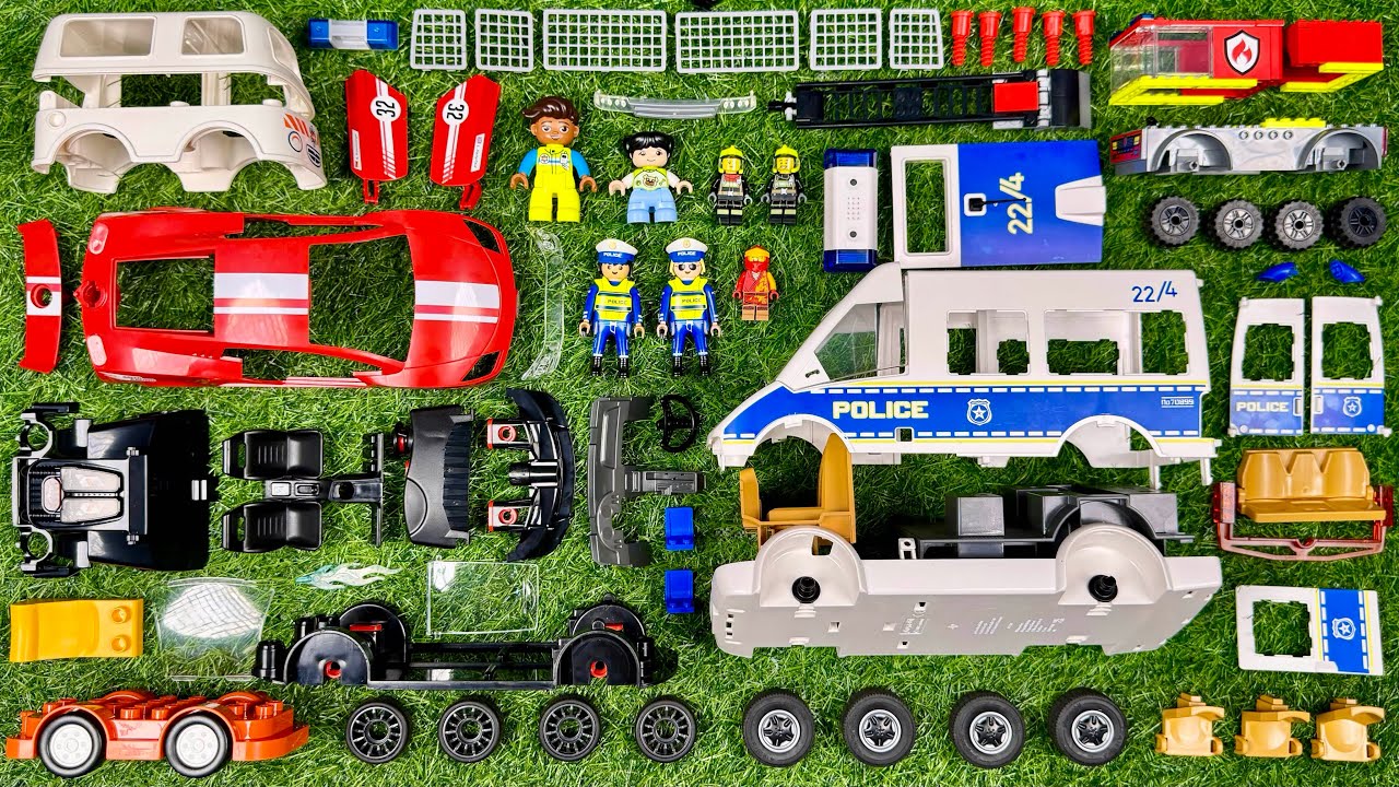 Merakit Mainan Rusak | Mobil-Mobilan Polisi, Ambulans, Truk Pemadam