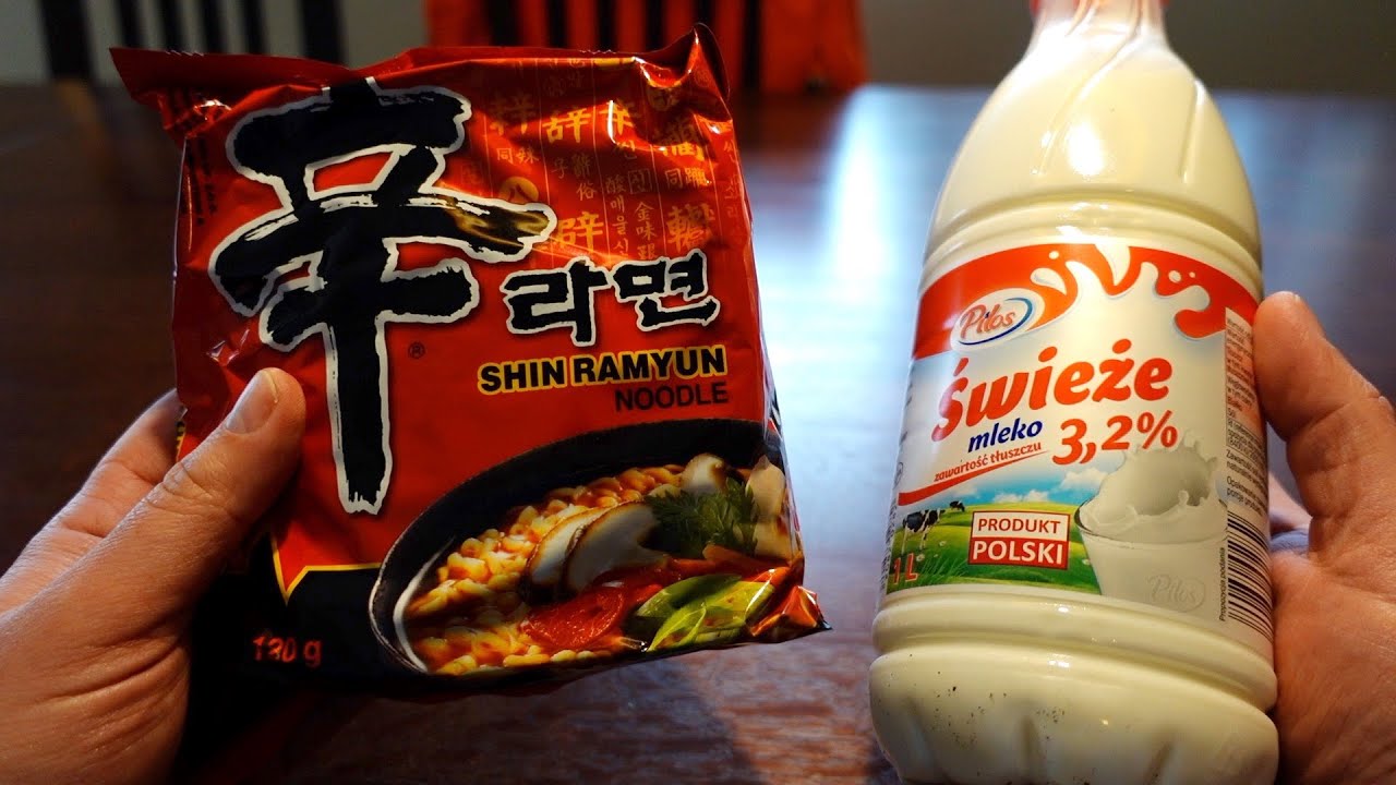 Shin Ramyun na mleku - koreański ramen - zupka chińska na mleku