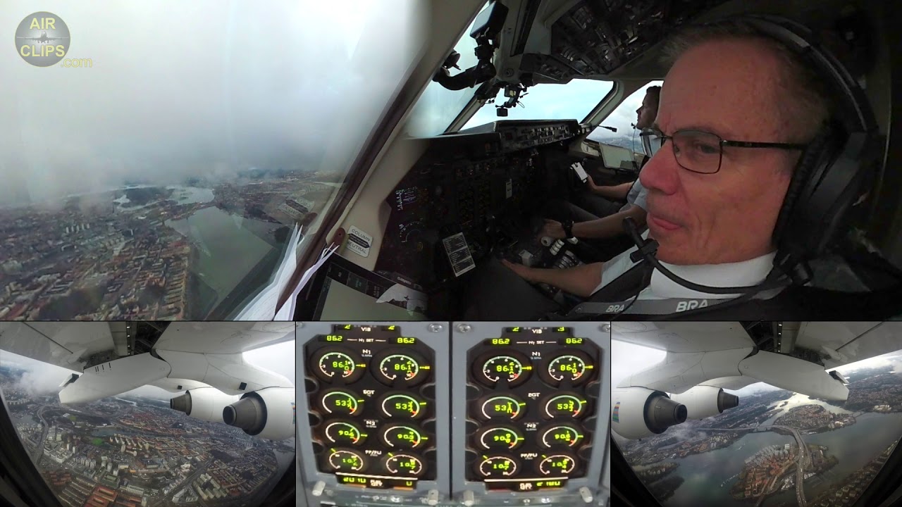 George's Stockholm Bromma DOWNTOWN Takeoff: BRA Avro RJ100 (BAe 146-300) [AirClips]