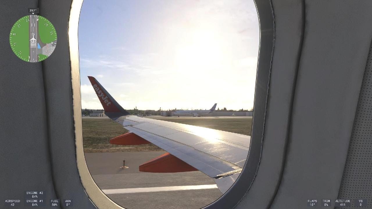 Take off from London Gatwick Airport in the Airbus A320 Easyjet!