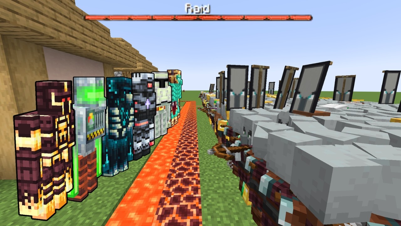 Raid vs Modular Golem Security - Minecraft Mob Battle