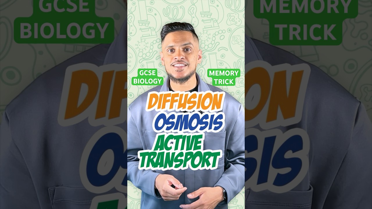 MEMORY TRICK! How to memorise the differences between Diffusion, Osmosis and Active Transport! #gcse