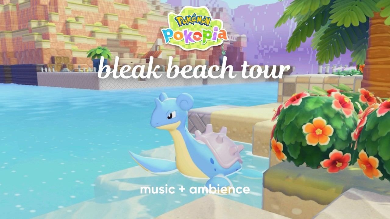 Pokopia Bleak Beach 🏖 1 Hour Daytime Music Loop ☀ Walking Tour | Pokémon Music | Pokopia Song