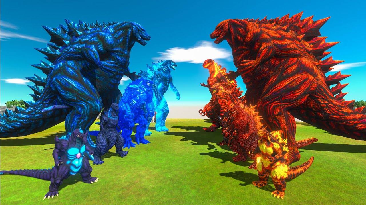 Evolution of Ice Earth Godzila VS Fire Earth Godzila - Animal Revolt Battle Simulator