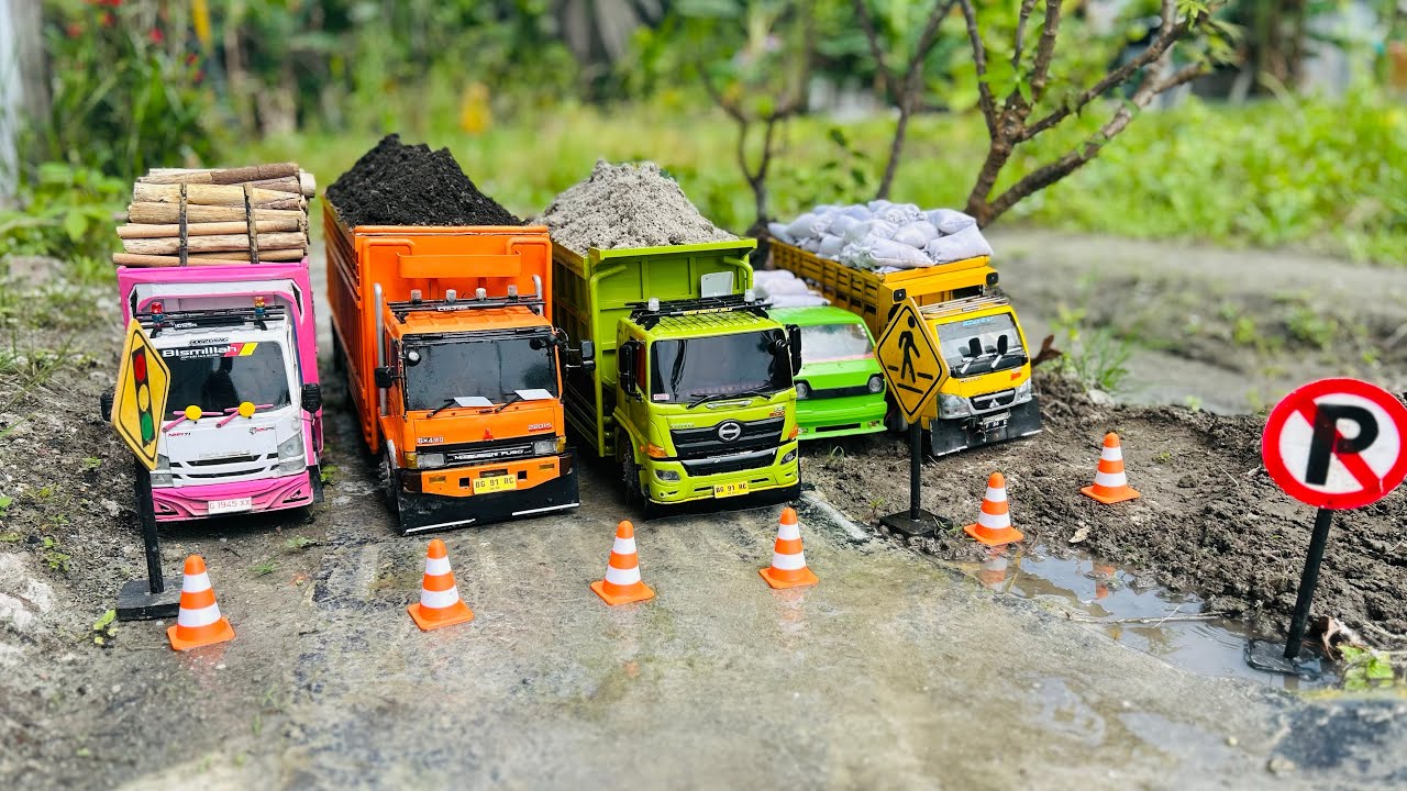 AKSI KE#70 TRUCK OLENG Hino 500 Dump Proyek Jalan Truk Fuso 220ps Tronton Muat Tanah Truck Isuzu Nmr