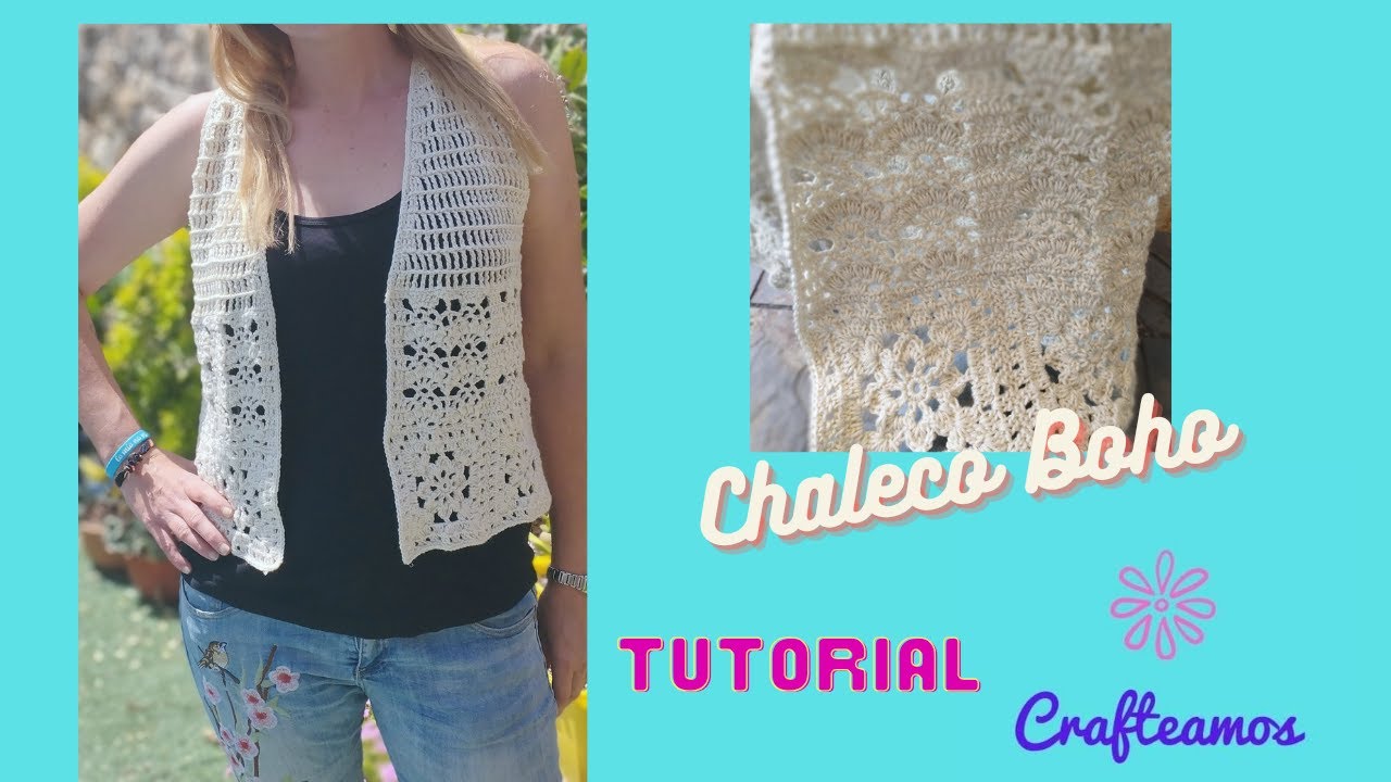 Chaleco boho modelo Spring a crochet paso a paso.