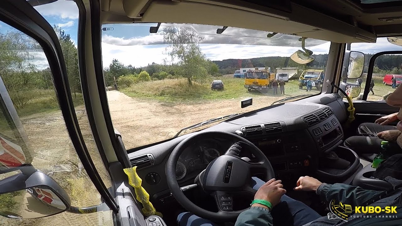 TATRA Phoenix E6 6x6 tipper truck test drive - cab view