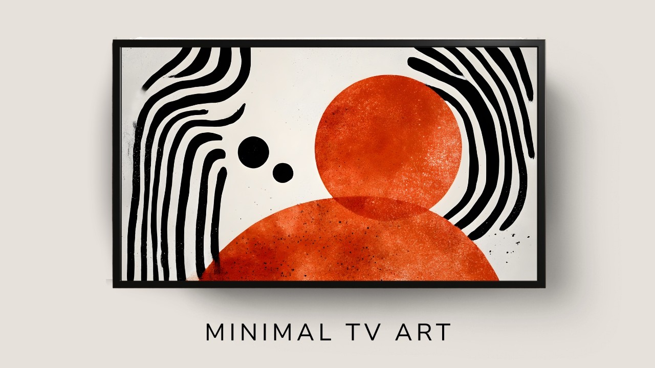 TV Art Screensaver: Modern Red Sun – Minimal Geometric Art for Frame TV | 4K