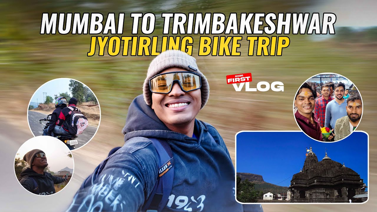 Mumbai to Trimbakeshwar Jyotirling Bike Trip 🏍️🙏 | Year Ka First Vlog #jyotirling #bikeride #vlog