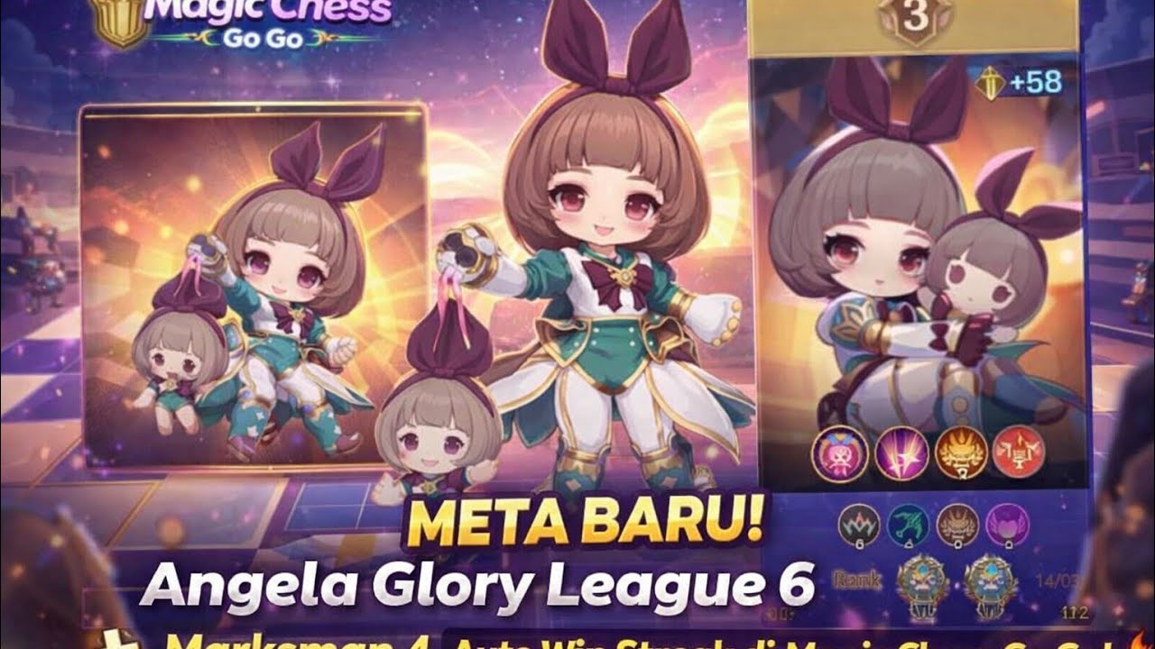 META BARU! Angela Glory League 6 + Marksman 4 Auto Win Streak di Magic Chess Go Go! 🔥