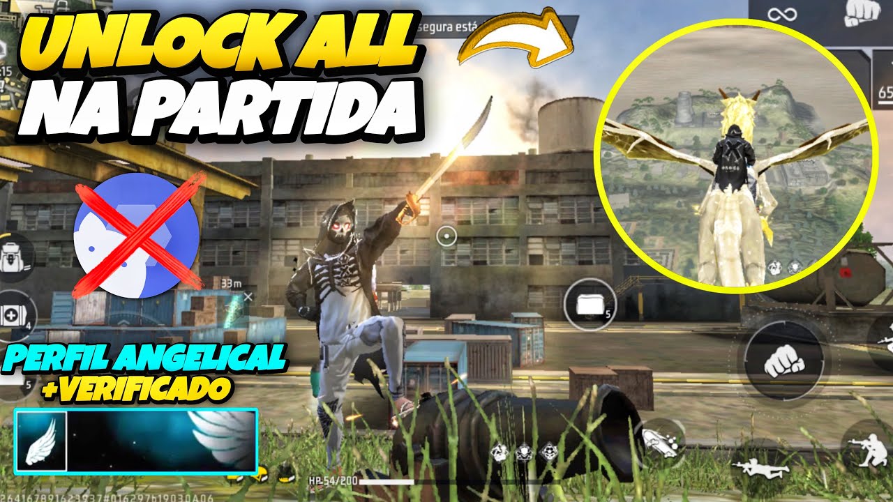 (UNLOCK FUNCIONANDO NA PARTIDA😱) COMO COLOCAR UNLOCK ALL NO FREE FIRE SEM ROOT, LIBERE SKINS GRÁTIS!