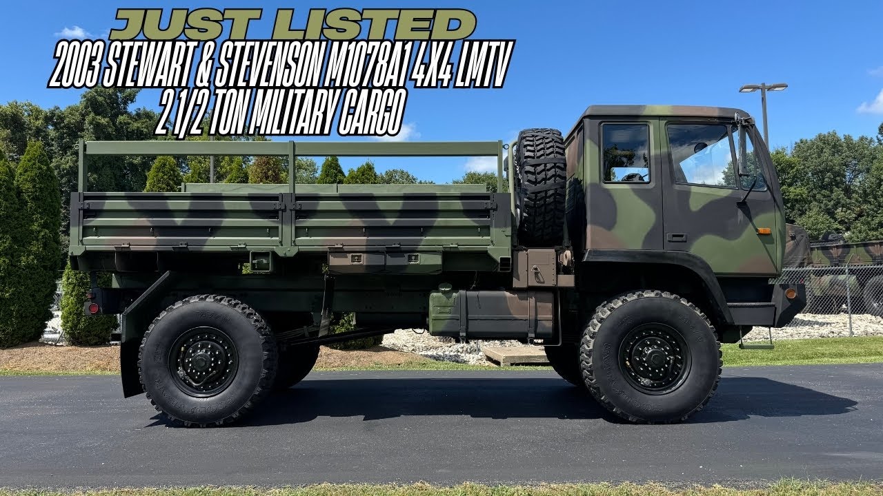For Sale: 2003 Stewart & Stevenson M1078A1 4X4 LMTV 2 1/2 Ton Military Cargo Truck
