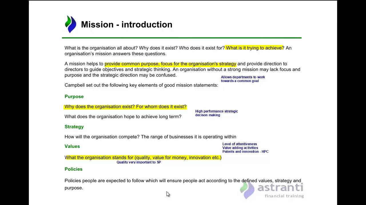 CIMA Management Case Study - Strategic Analysis Sample