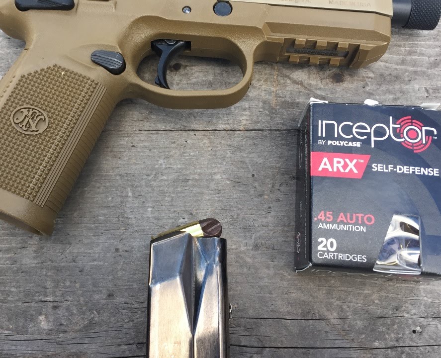 .45 ACP, 114gr ARX, Inceptor by Polycase, Velocity Test