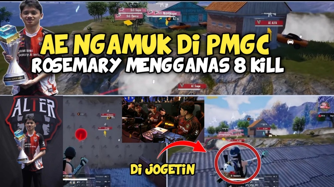 PMGC❗AE MENGGANAS, ROSEMARY NGAMUK 8 KILL | Pubg Mobile