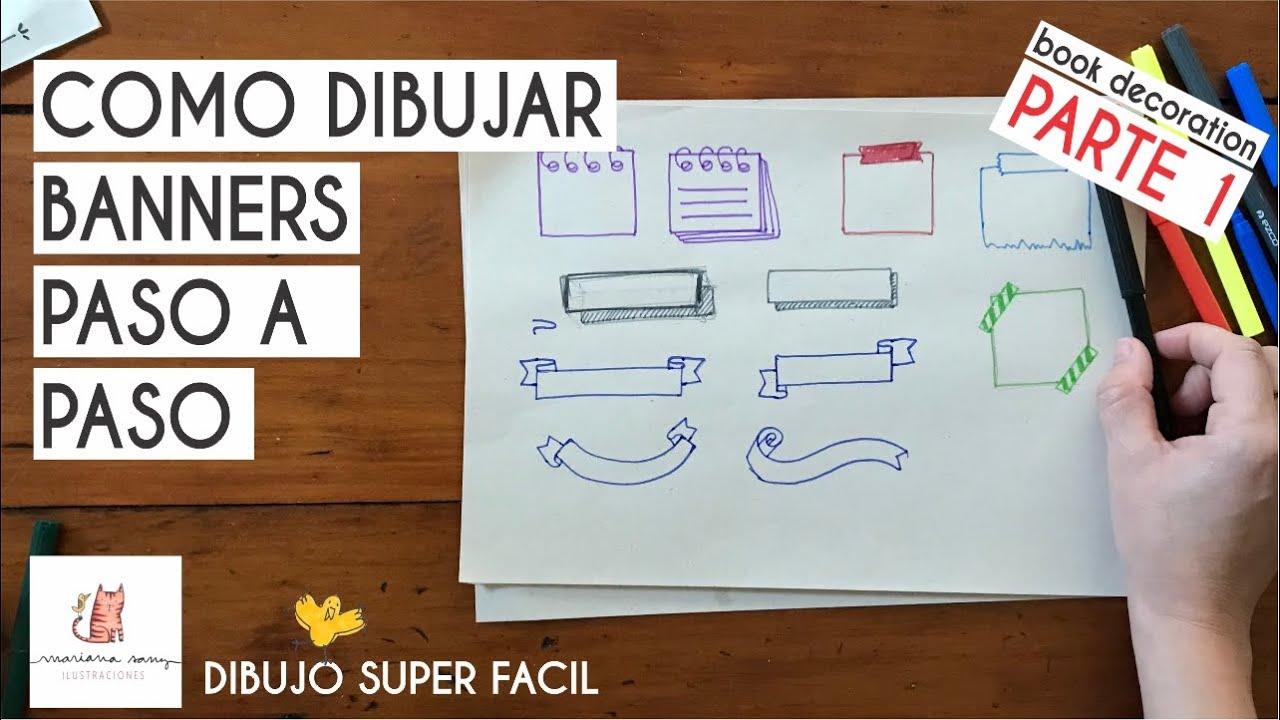 COMO DIBUJAR BANNERS PASO A PASO
