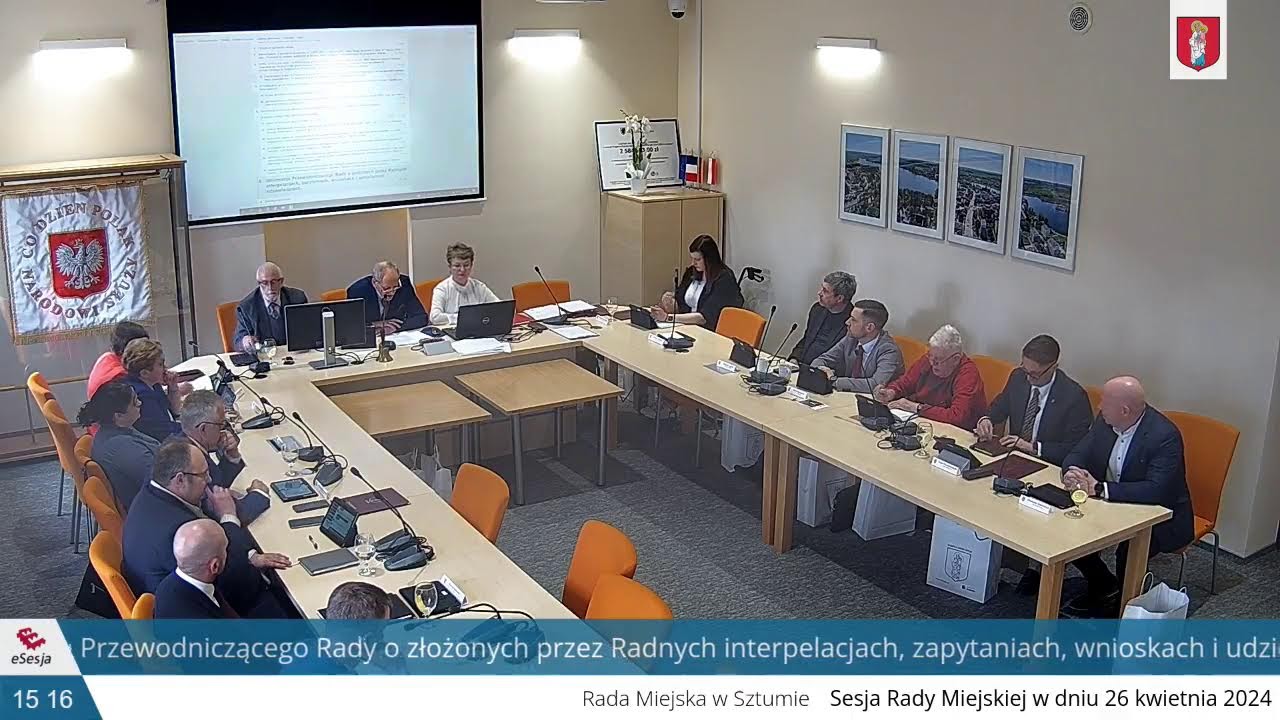Transmisja online z LXVIII sesji Rady Miejskiej w Sztumie