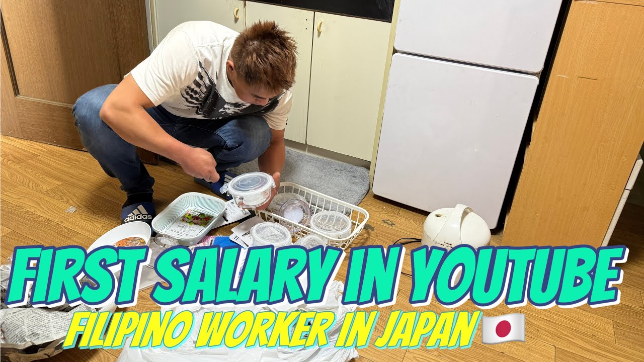 How I spend my first salary on youtube/shopping kitchen utensils/ &yen;100 shop in Japan 🇯🇵/Cooking soup