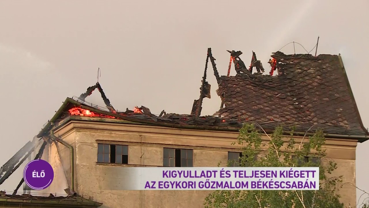 Kigyulladt és teljesen kiégett az egykori gőzmalom Békéscsabán