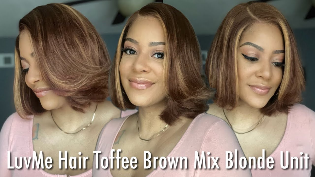 LuvMe Hair Toffee Brown Mix Blonde Unit | Layers And Feathers | Install And Review