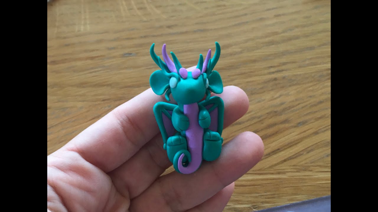 Polymer clay cute dragon tutorial - diy miniature dragon