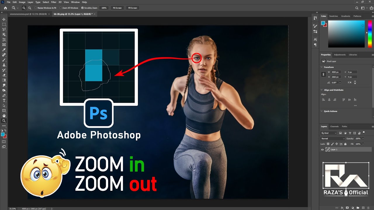 Adobe Photoshop 2022 Zoom Top New Features | How To Zoom In And Out Easily - Zoom Tool