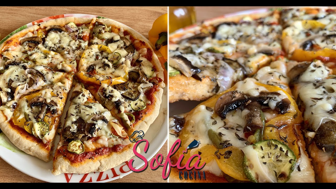 شهيوات رمضان :  بيتزا بالقمح الكامل و الخضر  - Whole-wheat vegetarian Pizza