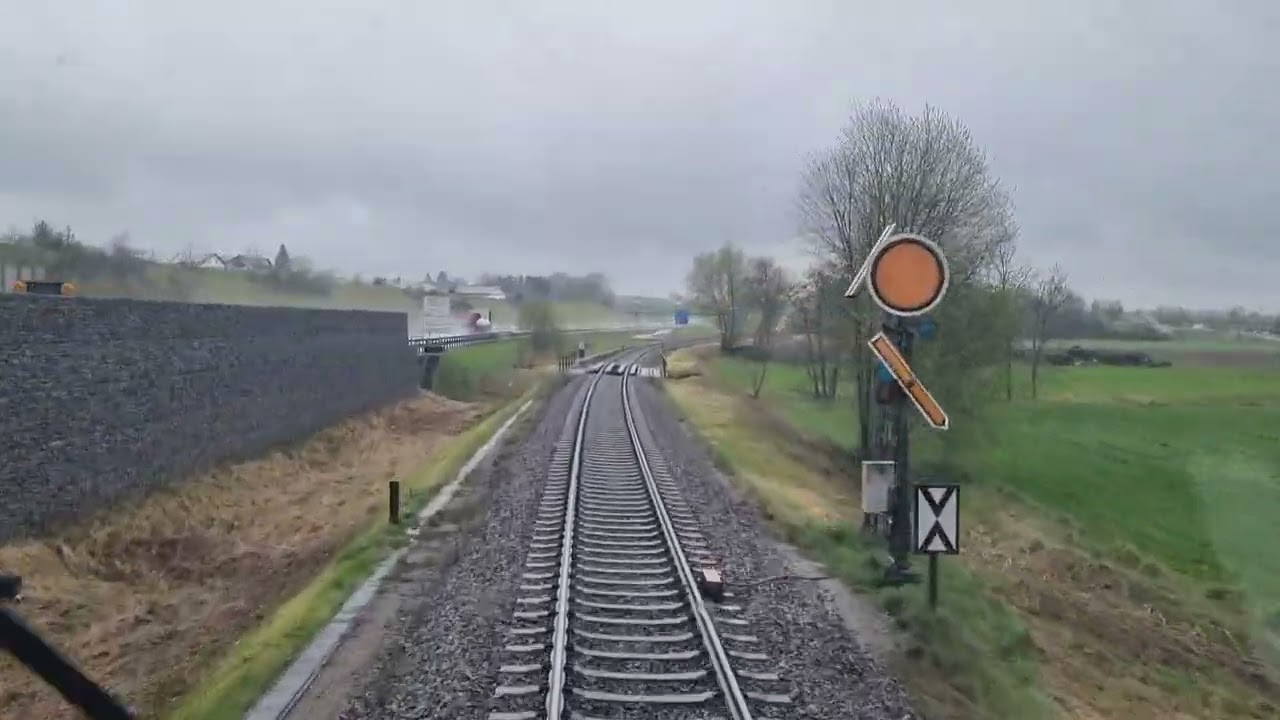 Führerstandmitfahrt. Mühldorf - München Ost Rbf. BR-248. Änderung Traktionsart. Z kabiny maszynisty