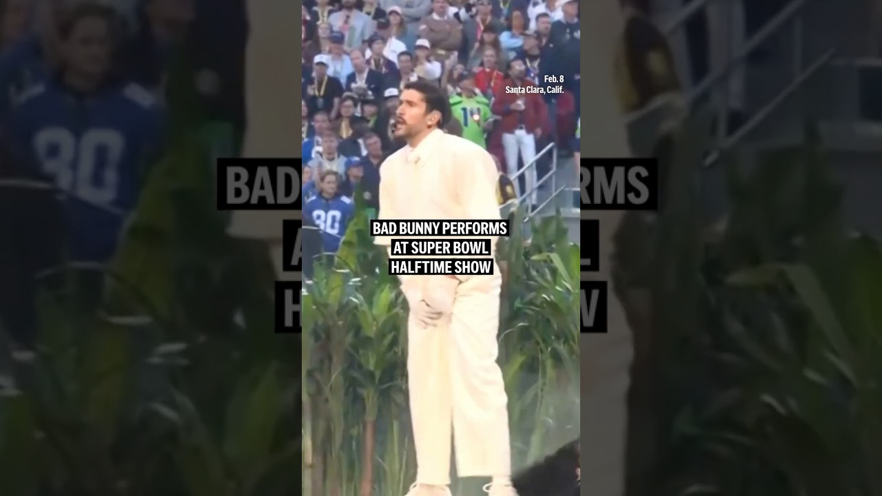 Bad Bunny performs at Super Bowl halftime show