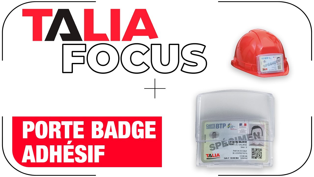 Porte-badge adhésif pour casques de chantier