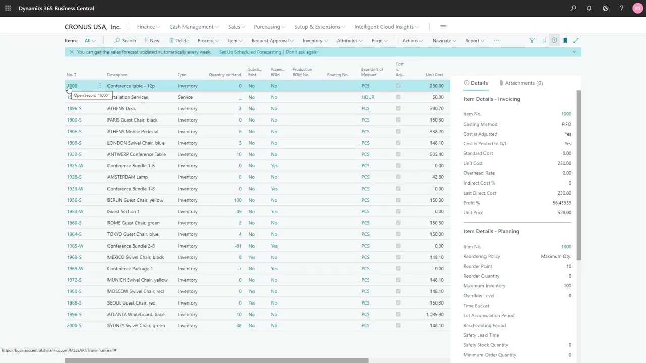 Dynamics 365 Business Central — как создавать единицы хранения
