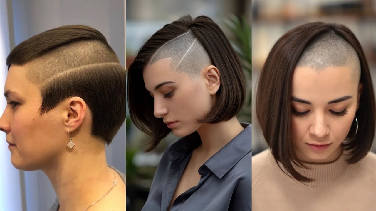 Business women's stylish short sides undercut# Bob haircuts# Head shaved undercut#hair hairstyles#25