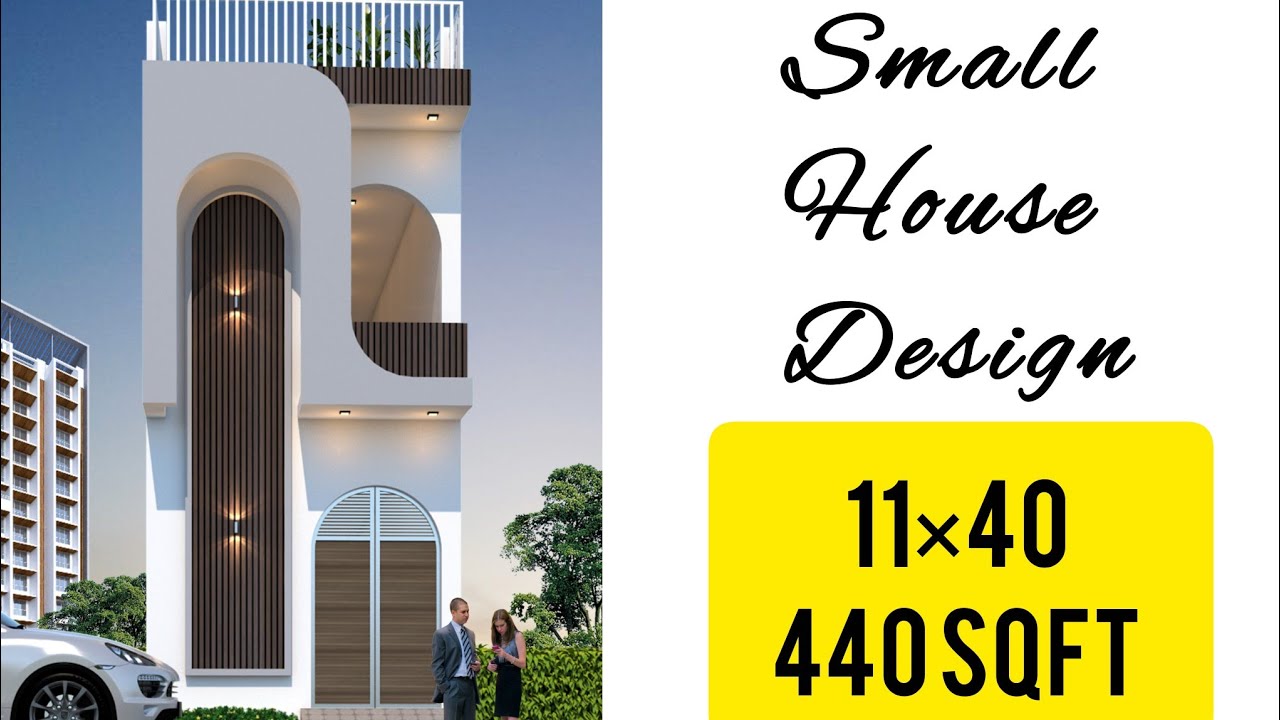 (video 18) 440 sqft house plan | 11 × 40 sqft map 