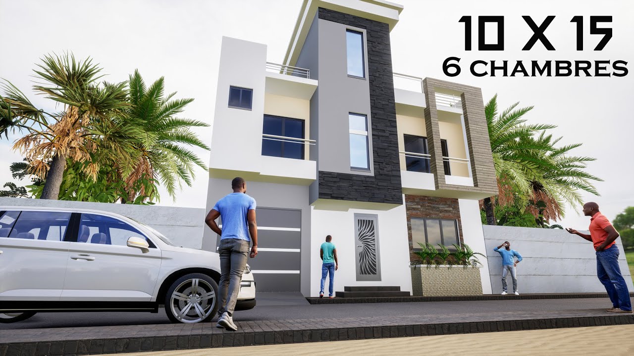 Villa R+1 de 150m² avec 6 Chambres I 10m x 15m I sis à Dakar Sénégal  #Dakar #Senegal #maison #150m²