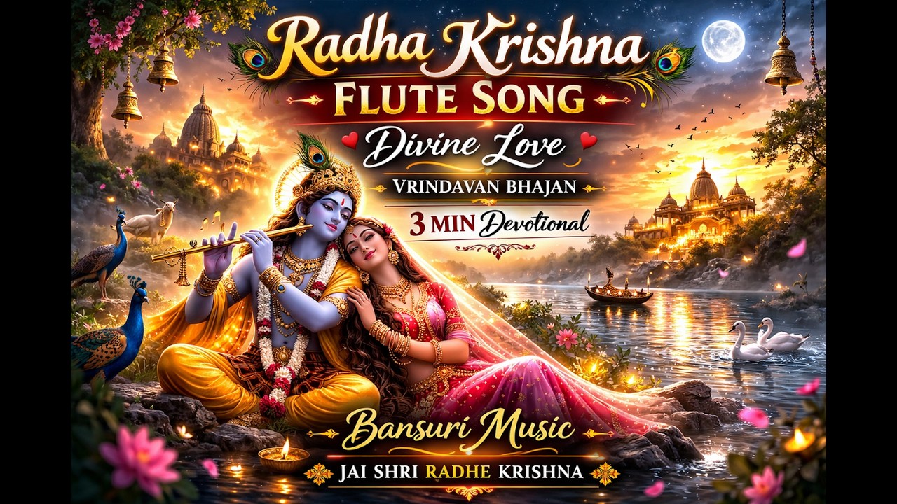 Radha Krishna New Bhajan 2026 | Flute Bansuri Song | Vrindavan Divine Love Song | 3 Min Devotional