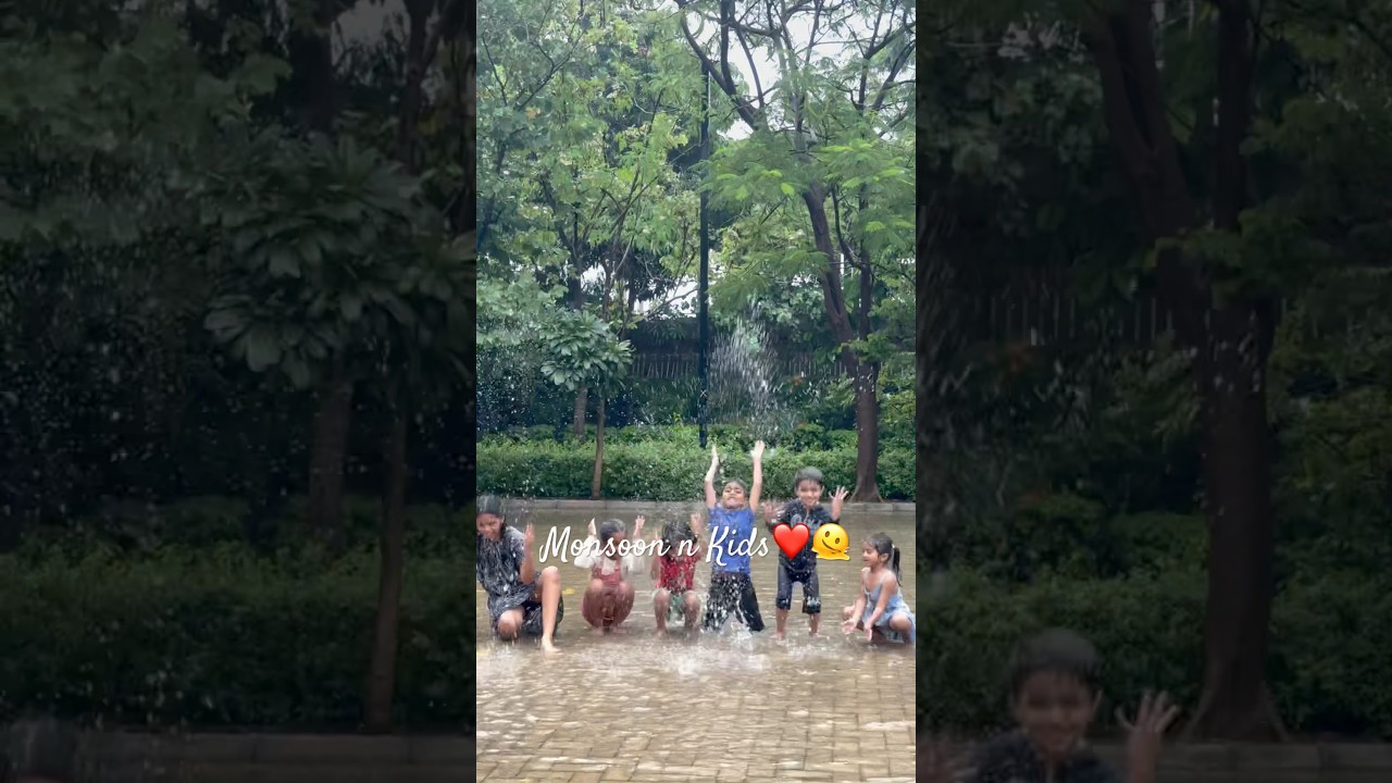 Monsoon n Kids❤️🫠 #parnikamanya #Ira #Idha 😘