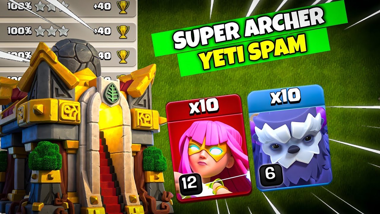 Th16 Yeti Super Archer Attack Strategy | Best Th16 Attack Strategy - Clash of Clans