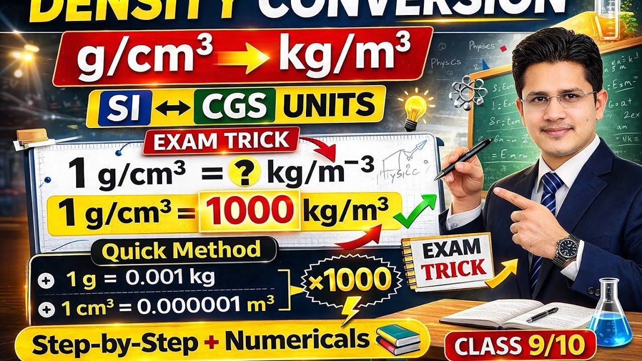 How to Convert Density Units ( kg/m³ to g/cm³ ) | Quick Trick Explained