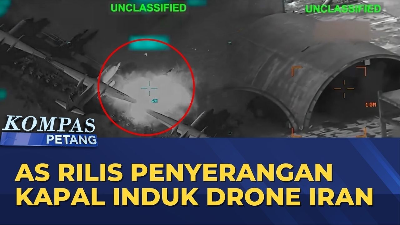 AS Rilis Rekaman Penyerangan Kapal Induk Drone Iran | KOMPAS PETANG