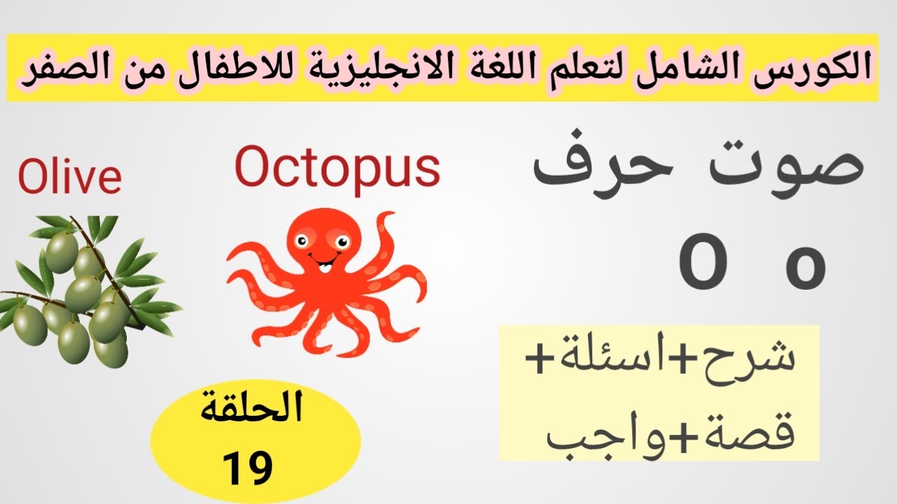 أصوات الحروف الإنجليزية|صوت o | أقوي كورس إنجليزي للأطفال|الحلقة 19 The sound of letter o | |phonics