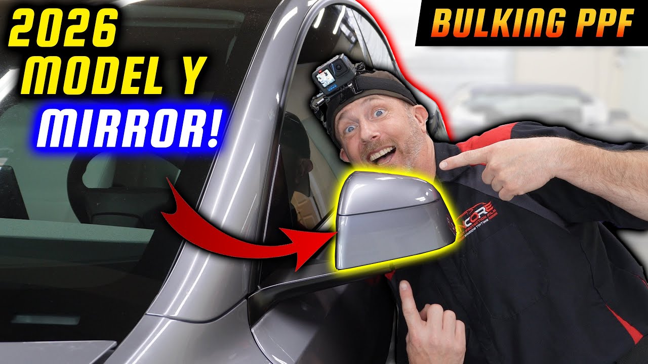 2026 Tesla Model Y Juniper Mirror PPF Installation   Paint Protection Film Tutorial