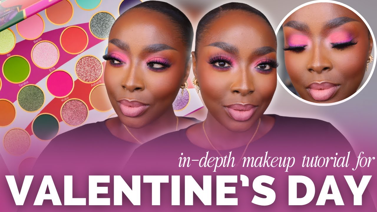 Pink Eye Makeup for Valentine's Day Date Night, Galentine's Day | Step by Step Full Tutorial