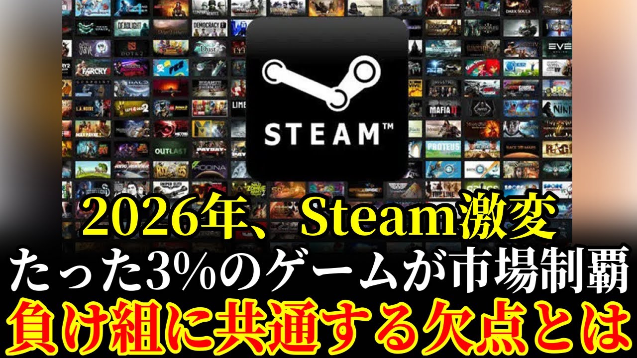 【衝撃】毎年何万本もリリースされるのに…2025年、Steam市場で“勝ち組”が生まれる理由とは！？
