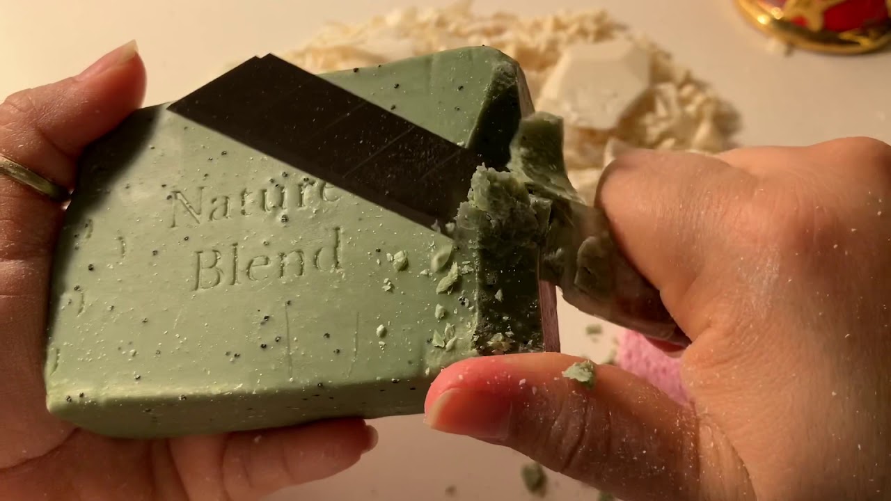 CUTTING WHITE/GREEN BAR SOAPS 💖